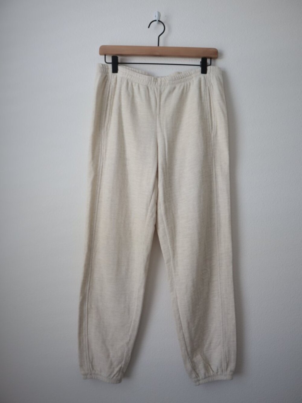 Aerie Textured Cream Jogger Pants | M